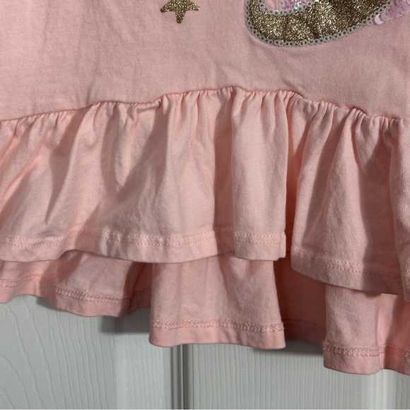 Cynthia Rowley pink ruffle-hem sequined unicorn top, sz XS/4, cotton - Picture 4 of 7